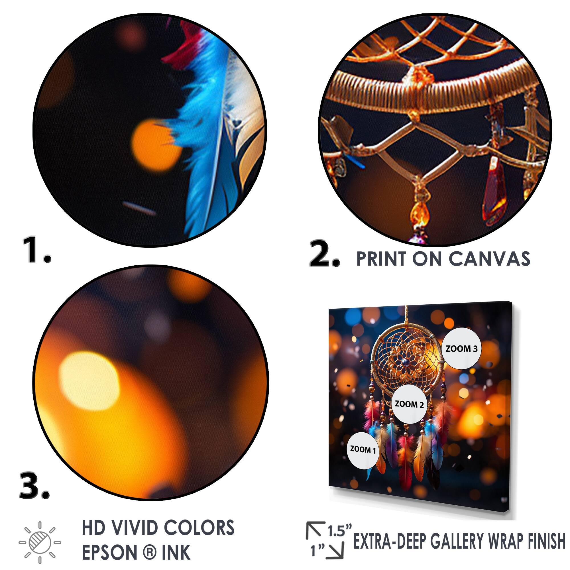 Designart "Dreamcatchers Dance " Dream catcher Framed Canvas Prints